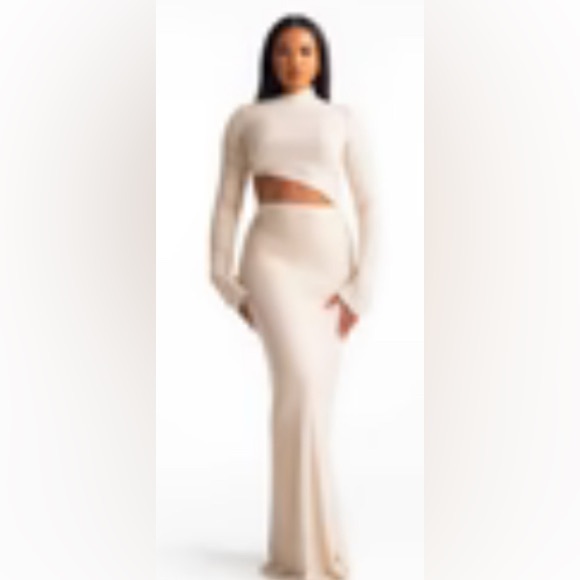 Dresses & Skirts - Hanifa Jordyn Maxi Skirt Cream Sz. Sm GUC. TALL!!!! Part of a set